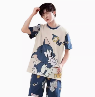 男生睡衣夏季男士短袖卡通夏天薄款